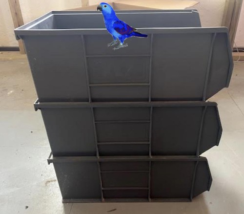 Xl7 grey plastic parts bins - plastic,
