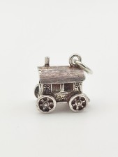 Vintage 925 Sterling Silver Gypsy Caravan Charm Pendant 