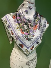 NATIONAL TRUST .LARGE VINTAGE SILK SCARF+PAT ALBECK FOR SOTTISH N T-WILD FLOWERS