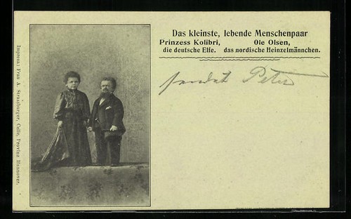 Postcard lilliputian couple - postcard,