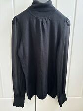 Ladies Miss Selfridge Black Cotton & Wool Roll Neck Jumper. Uk 14