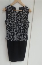 Size  12 Debenhams  Black  White Dress  17inc 38 inch