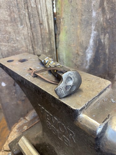 Railroad spike skull bottle - spike,