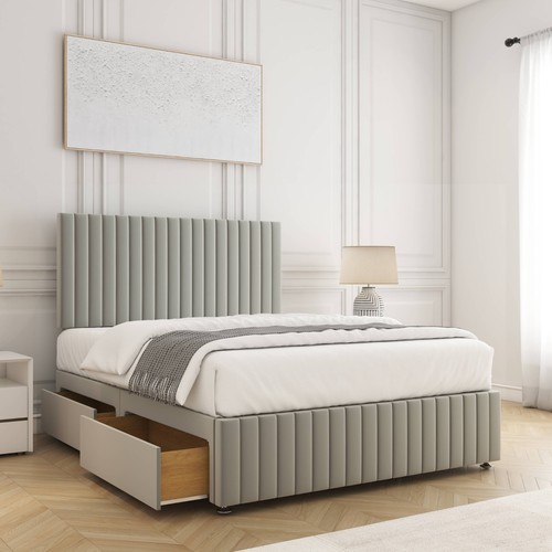 Plush velvet divan bed set - divan,
