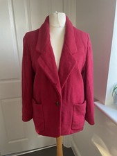 Regency Cashmere LI vintage Red Wool Short Lapel  Over Coat Jacket Size 8 