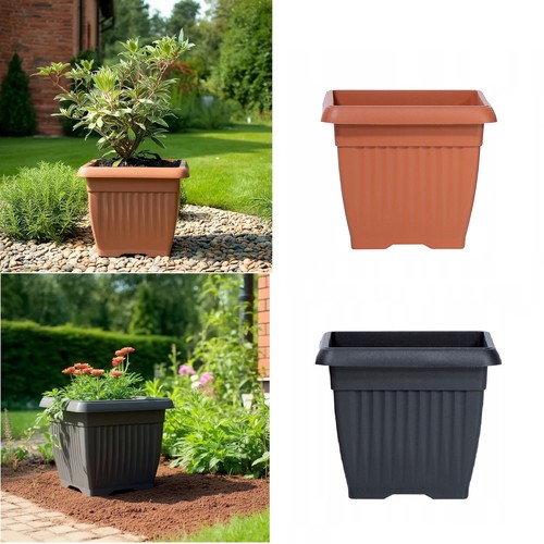 Square plant pot range - square,