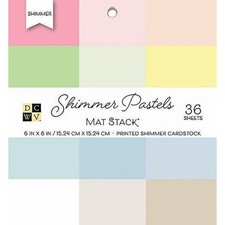 DCWV 6"x6" Shimmer Cardstock Stack 36pcs - Pastels