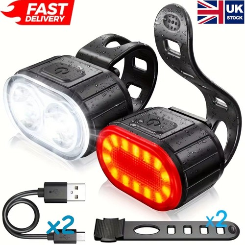 Mountain bike lights usb - 2x,