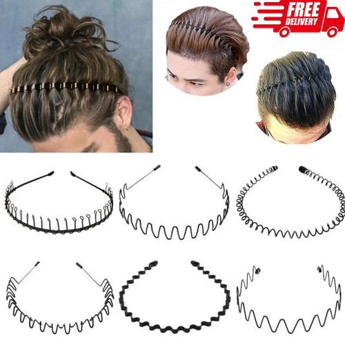 Black metal sports hairband - metal,