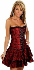 SATIN AND LACE CORSET/BASQUE WITH MATCHING TUTU SKIRT- FREE P+P