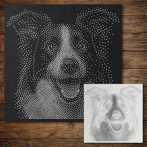 Border collie dog stipple art - dog,