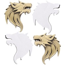  2 Pcs Car Hood Stickers Wolf Head Decoration Automotive Badge Decals