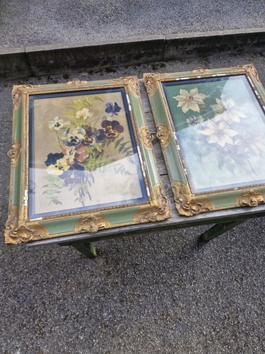 Pair victorian still life - of,