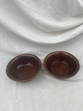 Vintage Pearsons Of Chesterfield Brown Glazed Stoneware Soup Bowls