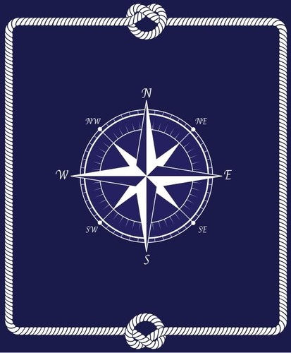 Nautical compass star blue - nautical,