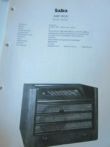Wiring diagram radio saba 348 - radio,