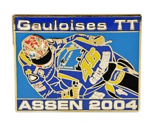 Vintage Gauloises TT Moto GP Assen 2004 Motorcycle Race Enamel Brooch Badge