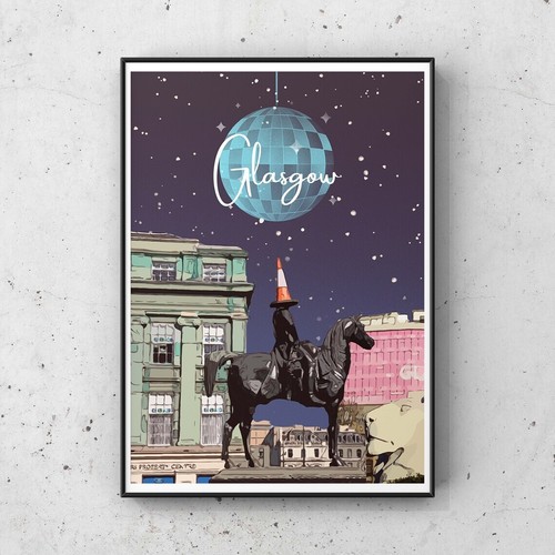 Glasgow print poster - glasgow,