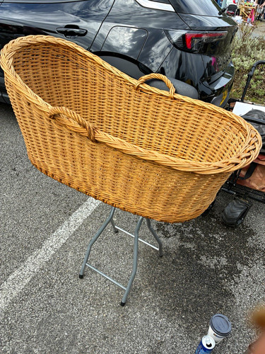 Vintage wicker oval moses - vintage,