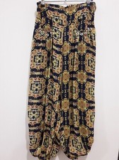 Filo  Harem Pants Size 10  Groovy  Hippie  W28   Elastic Waist Pockets Sheer