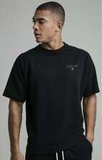 SikSilk Mens Black S/S Relaxed