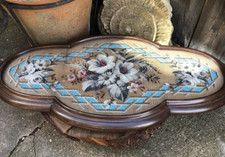 Antique Victorian Micro beadwork tea pot stand castors sandwich platter tray