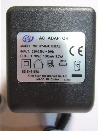 9vac 7va ac adaptor - 9vac, 9v