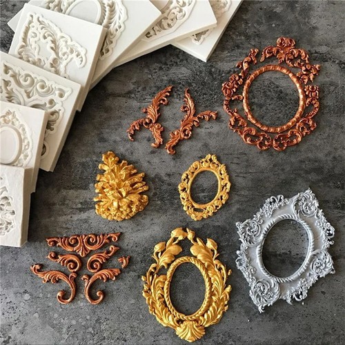 Relief baroque flowers borders - baroque,