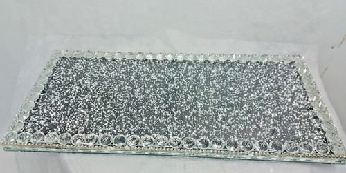 Black tray 38cm - 38cm, crystal