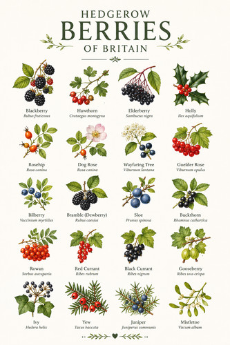 Hedgerow berries britain - hedgerow,