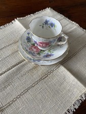 Vintage Crown Staffordshire Fine Bone China Trio – Floral Pattern, England