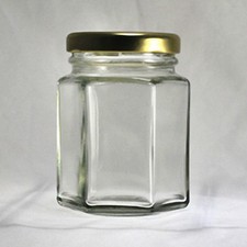 Hexagon Glass Jars 3-3/4 oz