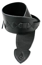 Black 2.5" Leather Softy Guitar Strap Padded By LeatherGraft Hand Made In UK 