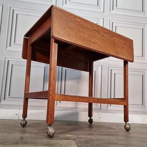 Vintage oak trolley - oak, table