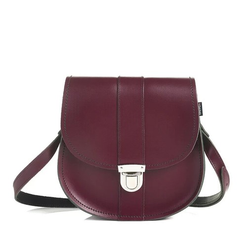 Leather crossbody saddle bag - saddle,