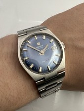 Tissot PR 516 Date Blue Sunburst Face 1970s 34mm Men’s Watch Cal 782-1