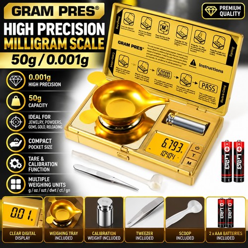 Gram pres 50g 001g milligram - 50g/0.001g,
