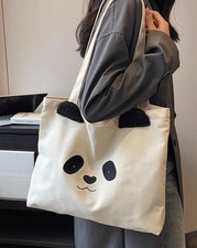 Panda canvas tote bag shopping bag