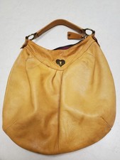 Vintage Sofia C Large Yellow Leather Slouch Shoulder Bag - Used GC