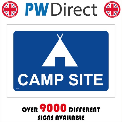 Sign camp site tents - sign, caravans