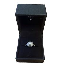 Tolkowsky 18ct White Gold Diamond Ring 18K Halo Engagement Ring 0.53ct Tot UK N