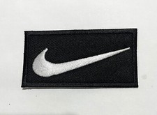 POPULAR BRAND NIKE BLACK BACKGROUND LOGO BADGE/PATCH IRON/SEW EMBROIDERD BADGE.