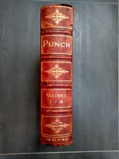 Punch first volumes I to IV - July 1841 to June 1843 - vintage bound book - RARE