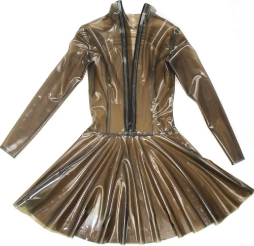 Transparent brown latex - transparent, dress