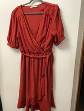 Oasis Red Mock Wrap Front