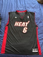 Miami Heat - Adidas - Lebron James #6 - Away - Black & Red Jersey - XL