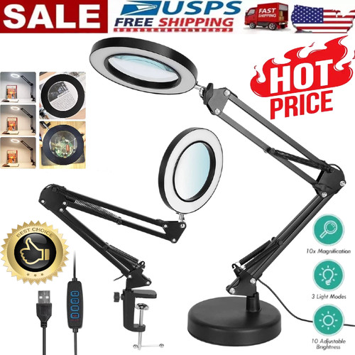 10x magnifying glass desk - 10x,