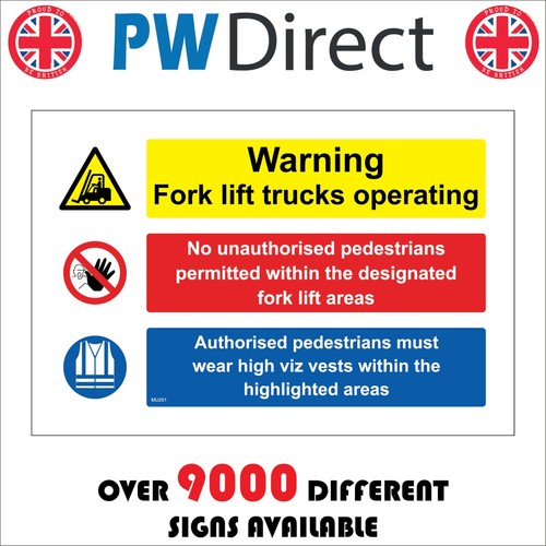 Sign warning fork lift trucks - sign,