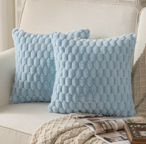 Faux rabbit fur cushion cover - faux,