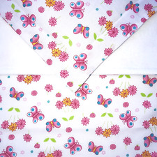 DOLLS PRAM COT BEDDING SET PRETTY PINK FLUTTER BUTTERFLIES BABY ANNABELL